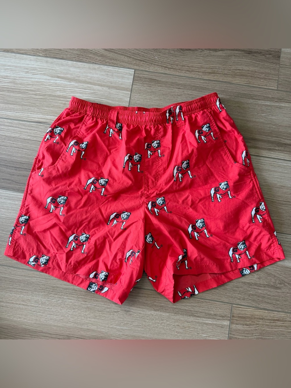 Georgia Bulldogs Columbia PFG Red Swim Trunks